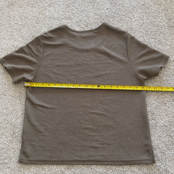 Olive Green Vintage Office Work Minimalist Top - Picture 5 of 6